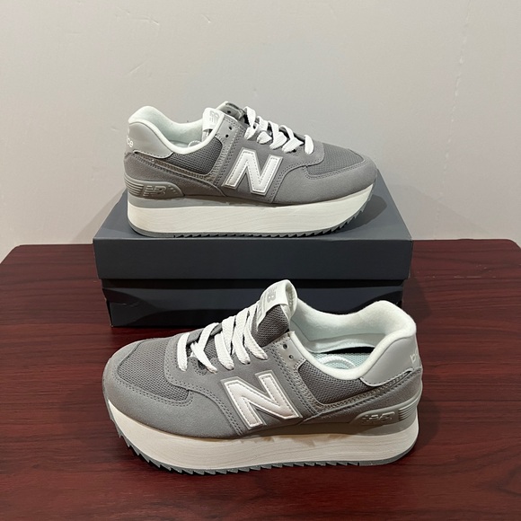 New Balance, 574+, WL574ZSD, Grey & White - Picture 2 of 14
